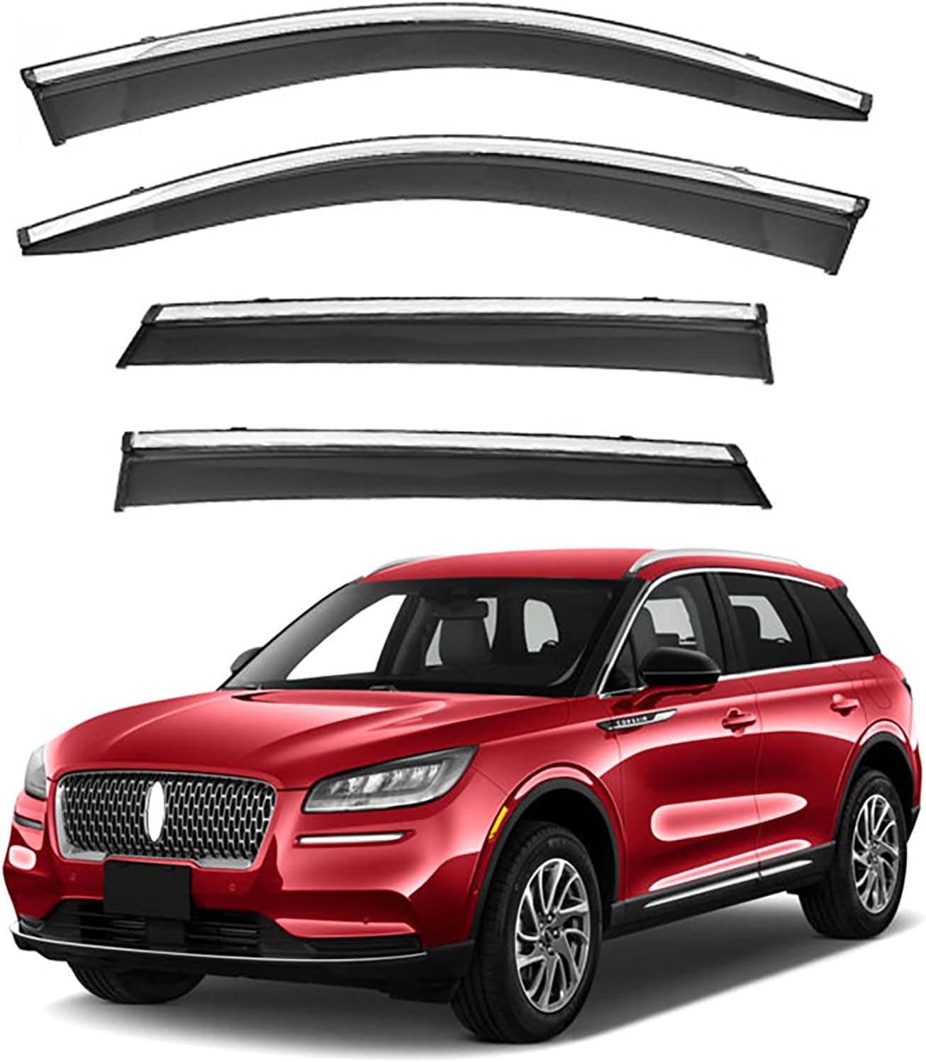Car Wind Deflectors for LINCOLN CORSAIR 2020-2024, Car Window Rain Guard Shied Deflectors Sun Visors Accessories