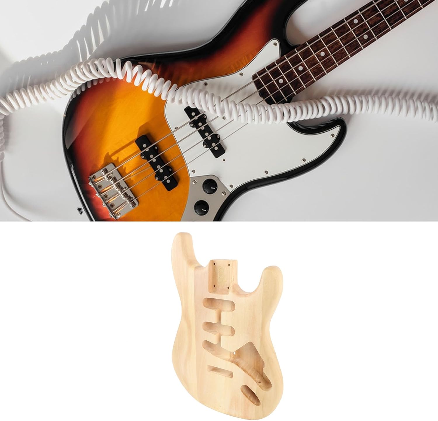 Body of an Electric Guitar That Is Not Completed Crafted Walnut Wood Electric Guitar for Various Playing Styles