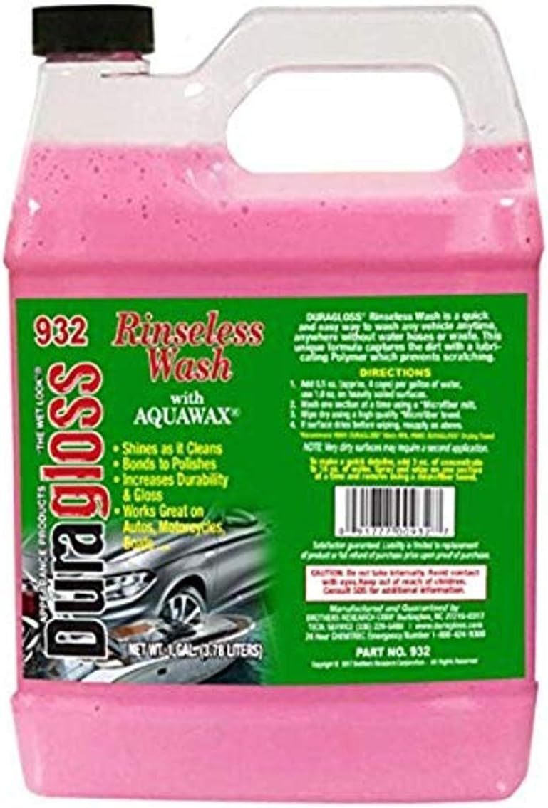 Duragloss 932 Rinseless Wash with Aquawax, 128 fl. oz, 1 Pack