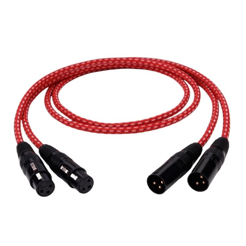 HiFi Cable High quailty 3 Pin 2 XLR Male to 2 XLR Female Audio Cable 1m 2m 300cm 5m(2m)