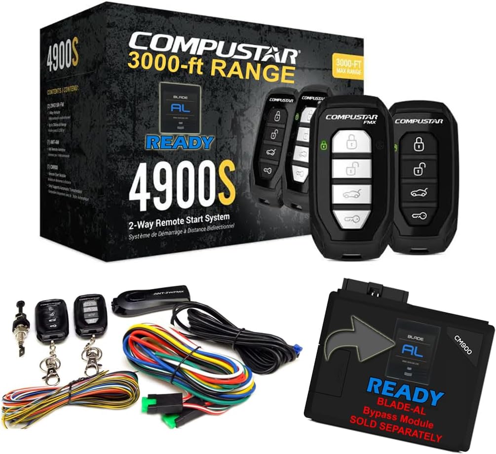 Compustar CS4900-S (4900S) 2-Way Remote Start and Keyless Entry System with 3000-ft Range