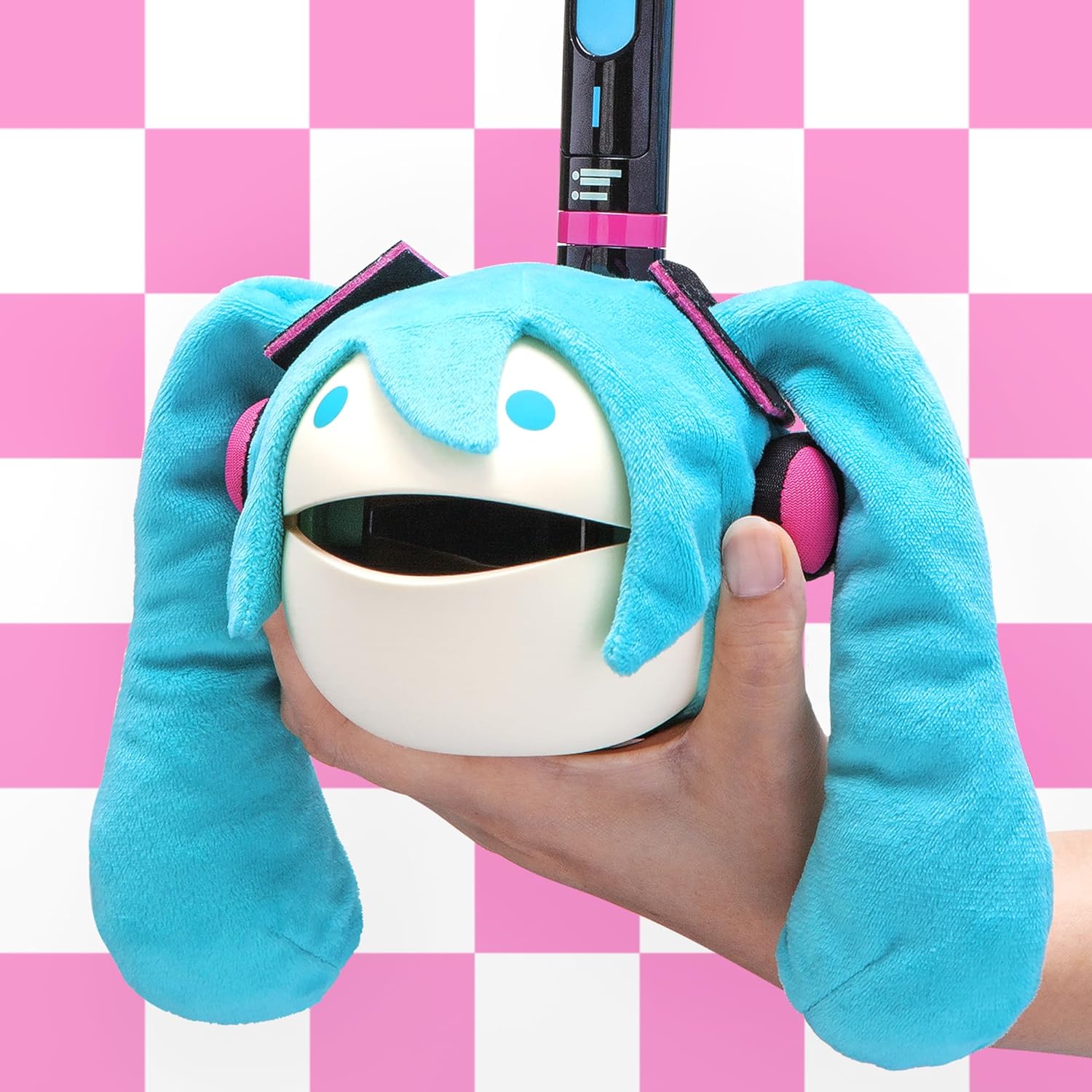 Otamatone Deluxe [Hatsune Miku Edition] Electronic Musical Instrument Portable Synthesizer from Japan Maywa Denki [Includes Removable Plush Wig]