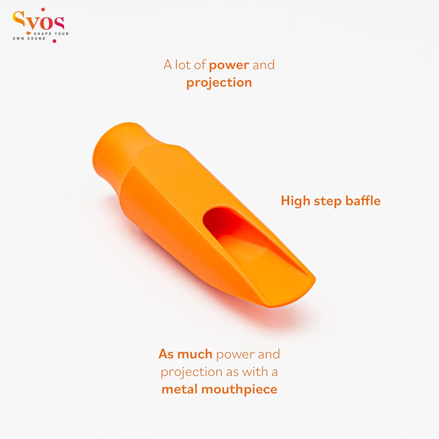 Syos Alto Saxophone Mouthpiece, Spark Model, 5 Tip Opening, Lava Orange: Easy-To-Play, Bright and Powerful