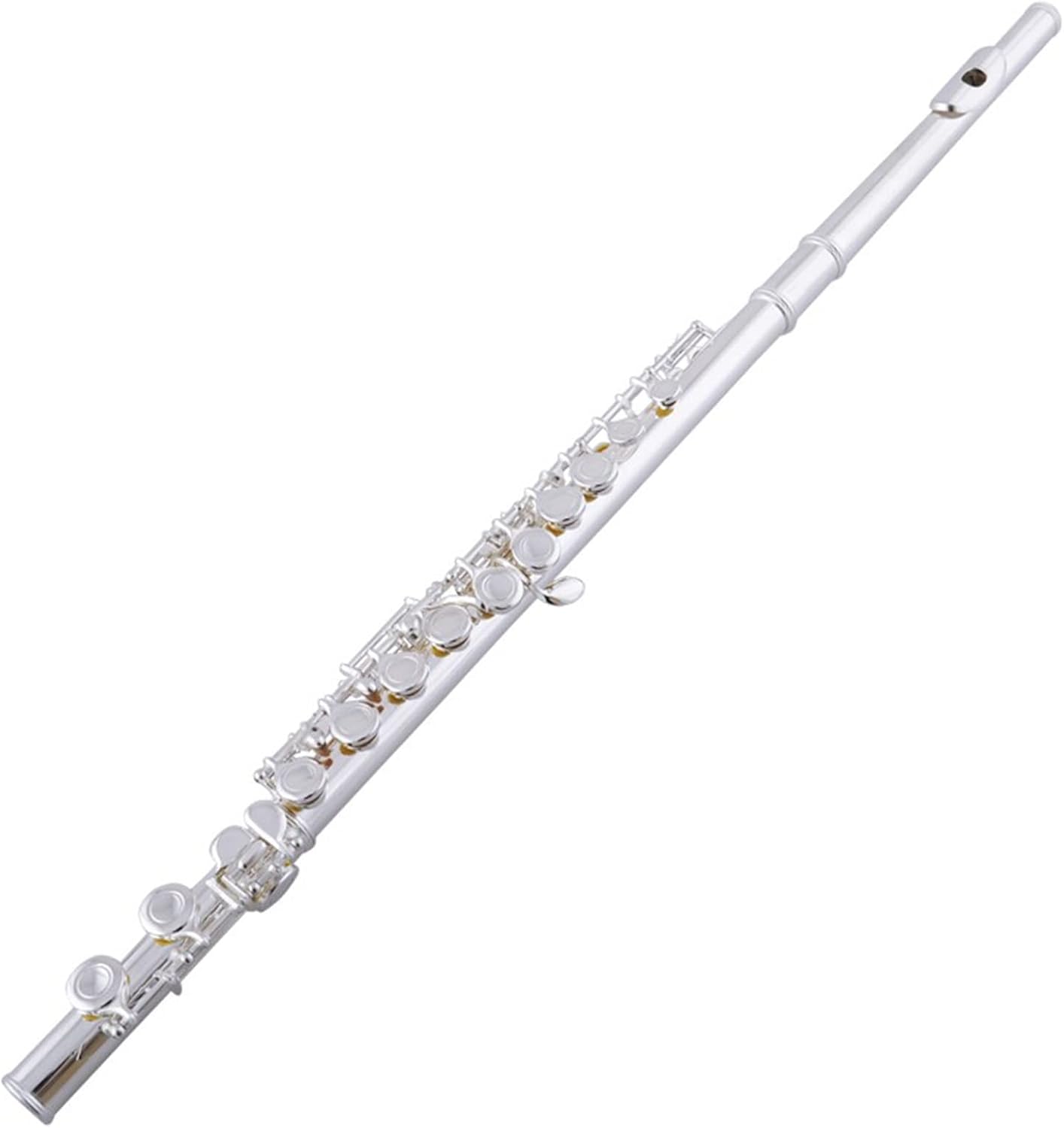 Flutes Musical Instrument Flute 16-Hole Closed-Hole Silver-Plated Musical Instrument C Tune E Key Beginner Standard Flute Wind Instrument