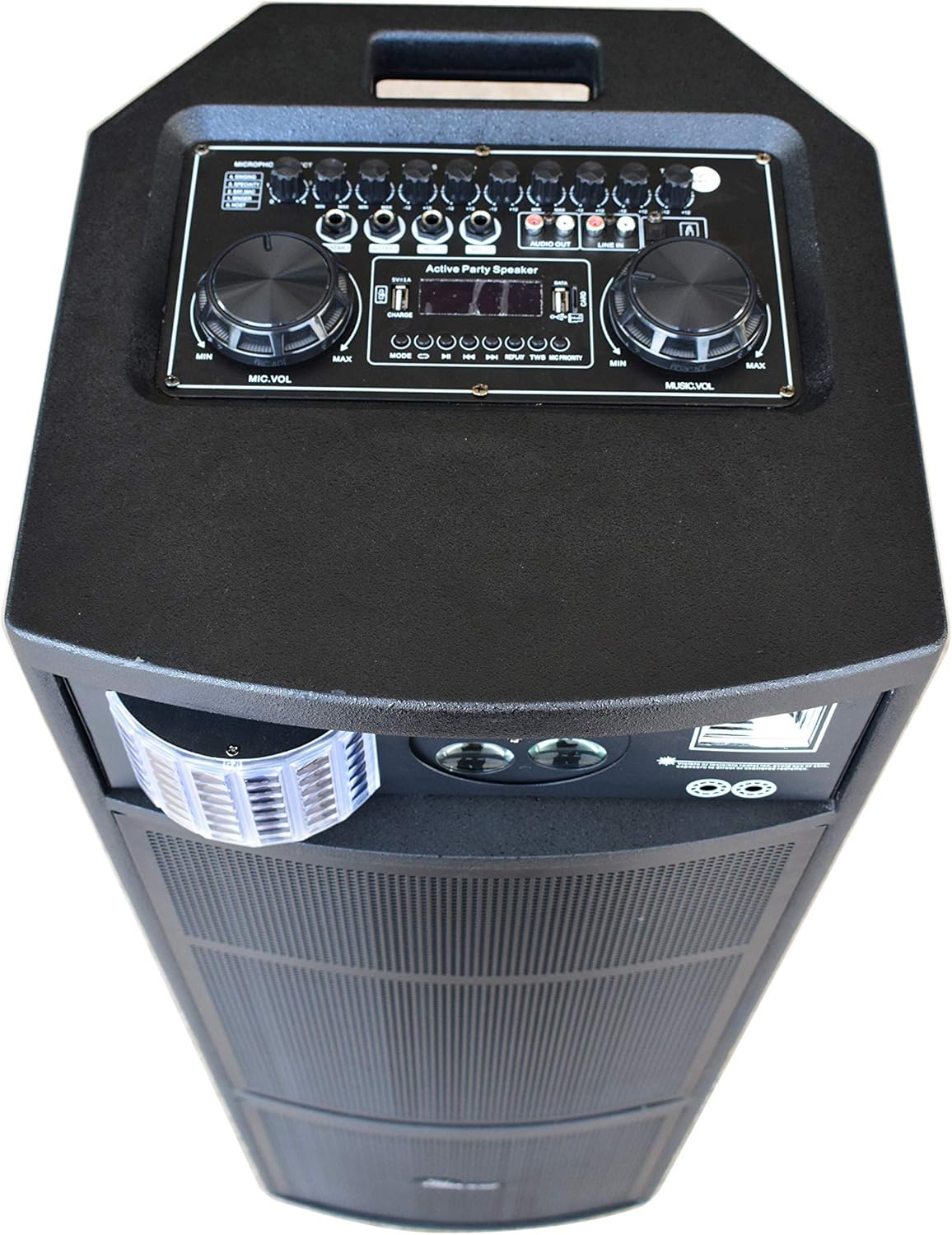 Super Bass Portable Bluetooth Wireless Karaoke Speaker with Two Wireless Microphones, USB, SD, FM, IDOLmain IPS-DJ07 II with Multi-Effect DJ Light