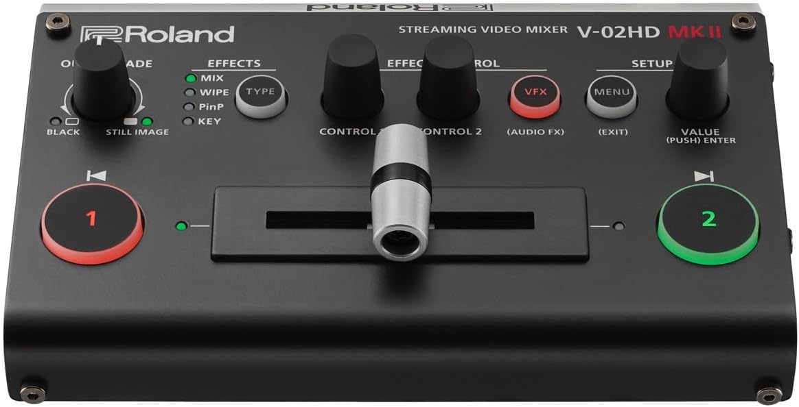 Roland V-02HD MK II – Streaming Video Mixer – The World’s Easiest Two-Camera Livestreaming Solution. Ideal for Online Teachers, Gamers, Worship and All Other Content Makers