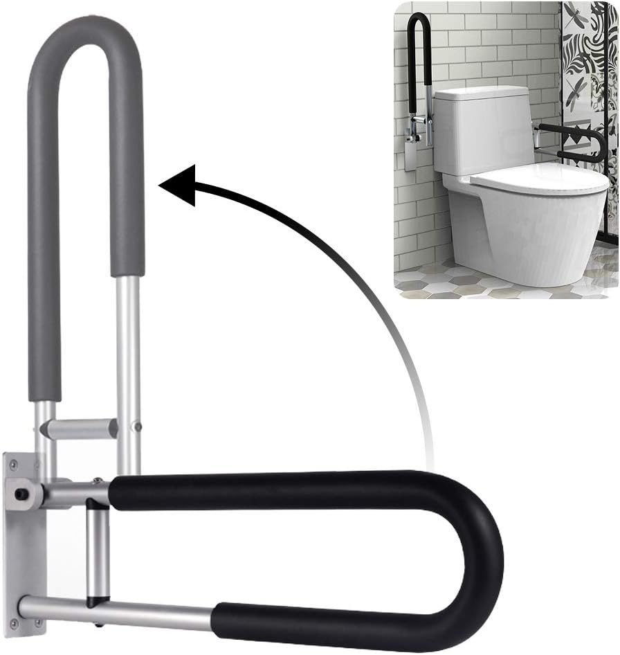 Handicap Grab Bars Rails 23.6 Inch Toilet Handrails Bathroom Safety Bar Hand Support Rail Handicapped Handrail Accessories for Seniors Elderly Disabled Mounted Bath Grips
