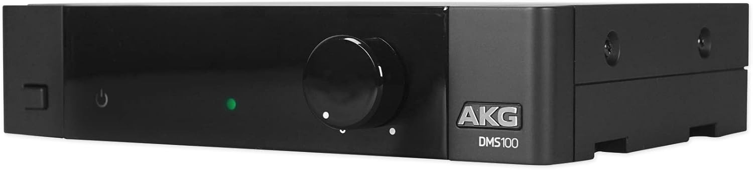 AKG DMS100 4-Channel Digital Handheld Wireless Microphone System 2.4GHZ Bundle with Rockville PRO-M50 Studio Headphones w/Detachable Coil Cable, Case with Extra Ear Pad