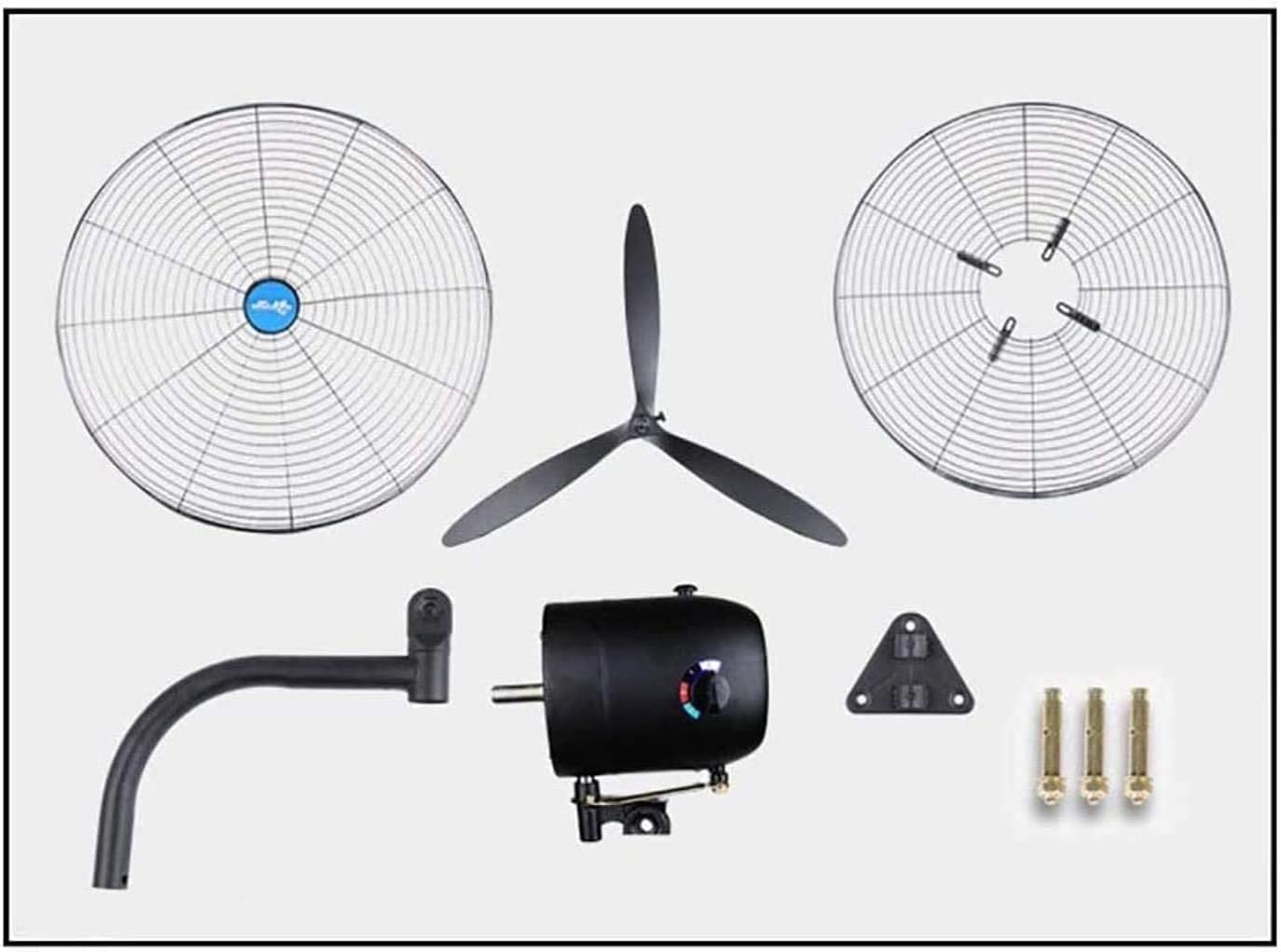 Oscillating Wall Mounted Fan Industrial Wall-Mounted Fan,High Velocity Oscillating Metal Wall Mount Fan90 Degree Oscillation 3 Speed Settings