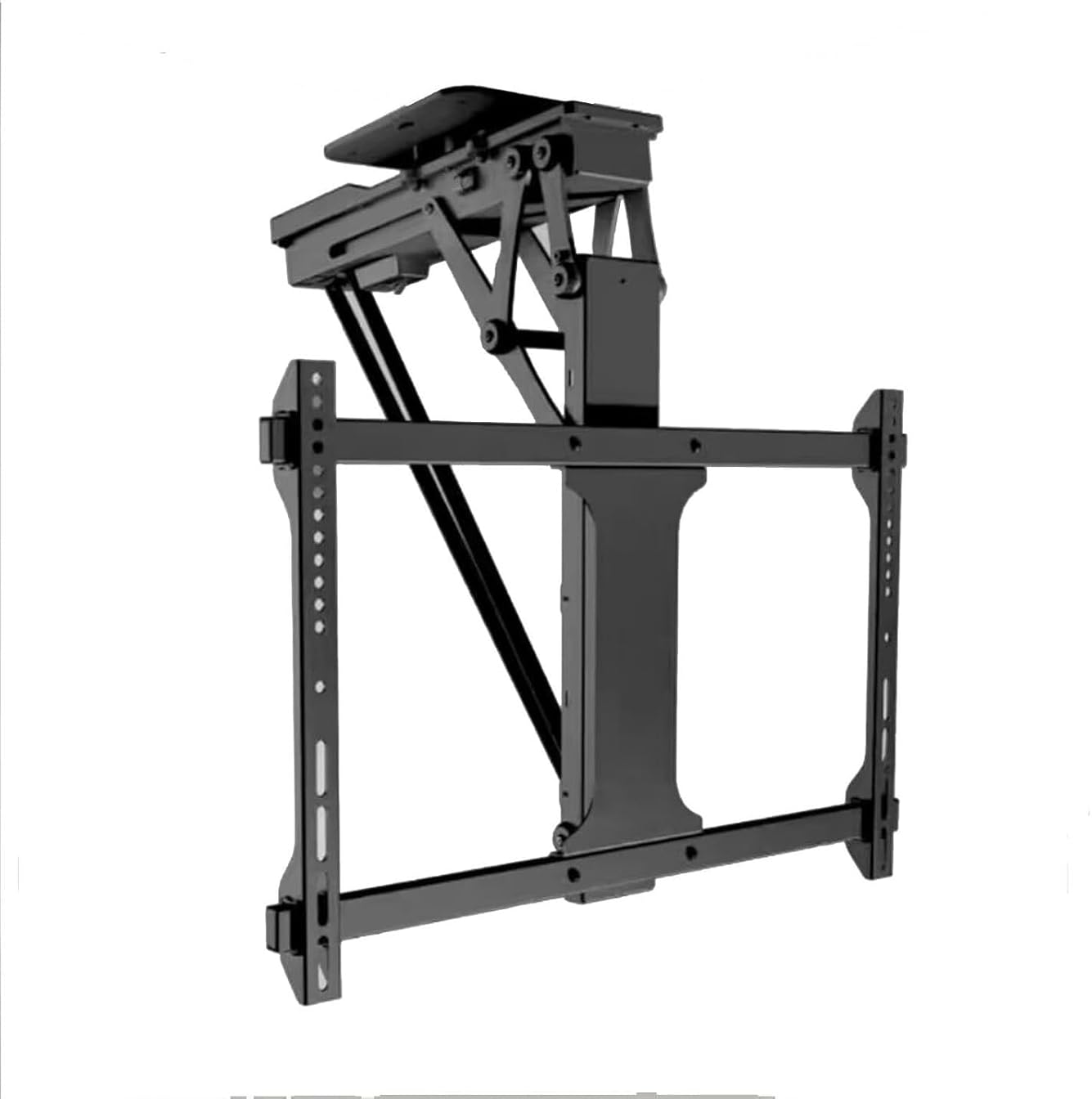 Adjustable Motorized Ceiling TV Mount Bracket, 0-75° Flip Down & ±90° Swivel, Perfect for 32-75” TVs, Space-Saving Tilt Wall Mount Bracket