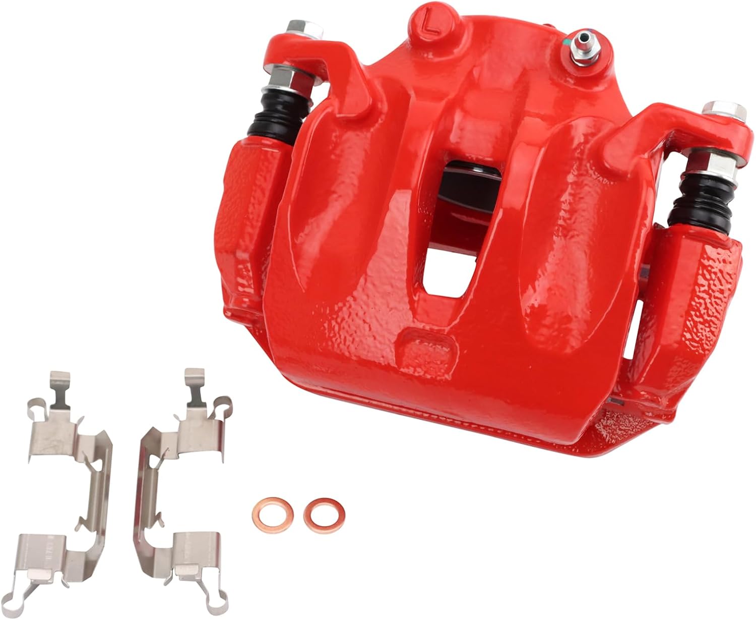 TRQ Front Left Brake Caliper Performance Red Drivers Side Compatible with 2003-2007 Nissan Murano