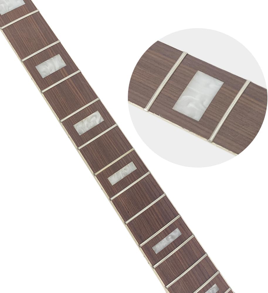 4 String Bass Guitar Neck Replacement, 34 Inch Scale 20 Frets Maple with Rosewood Fretboard Unfinished, Bolt-On Design Fits 42mm Nut & 65mm Heel Electric Bass DIY & Repair (20 Fret 34inch)