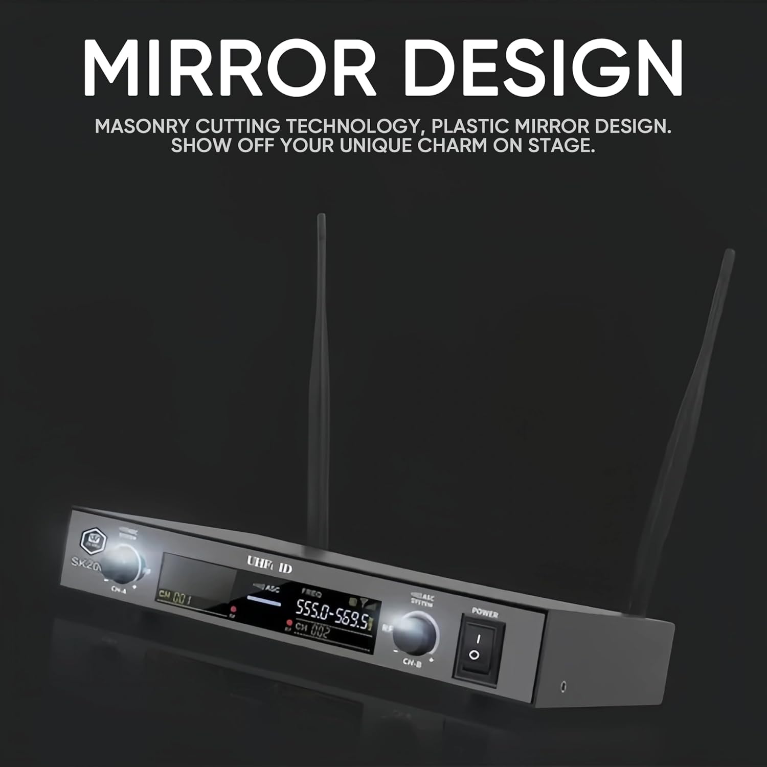 W IN-MIX Wireless Microphone System with Cordless Handheld Lavaliere Headset Mics, Metal Receiver, Ideal for Karaoke Church Party (with 1 Handheld & 1 Bodypack)