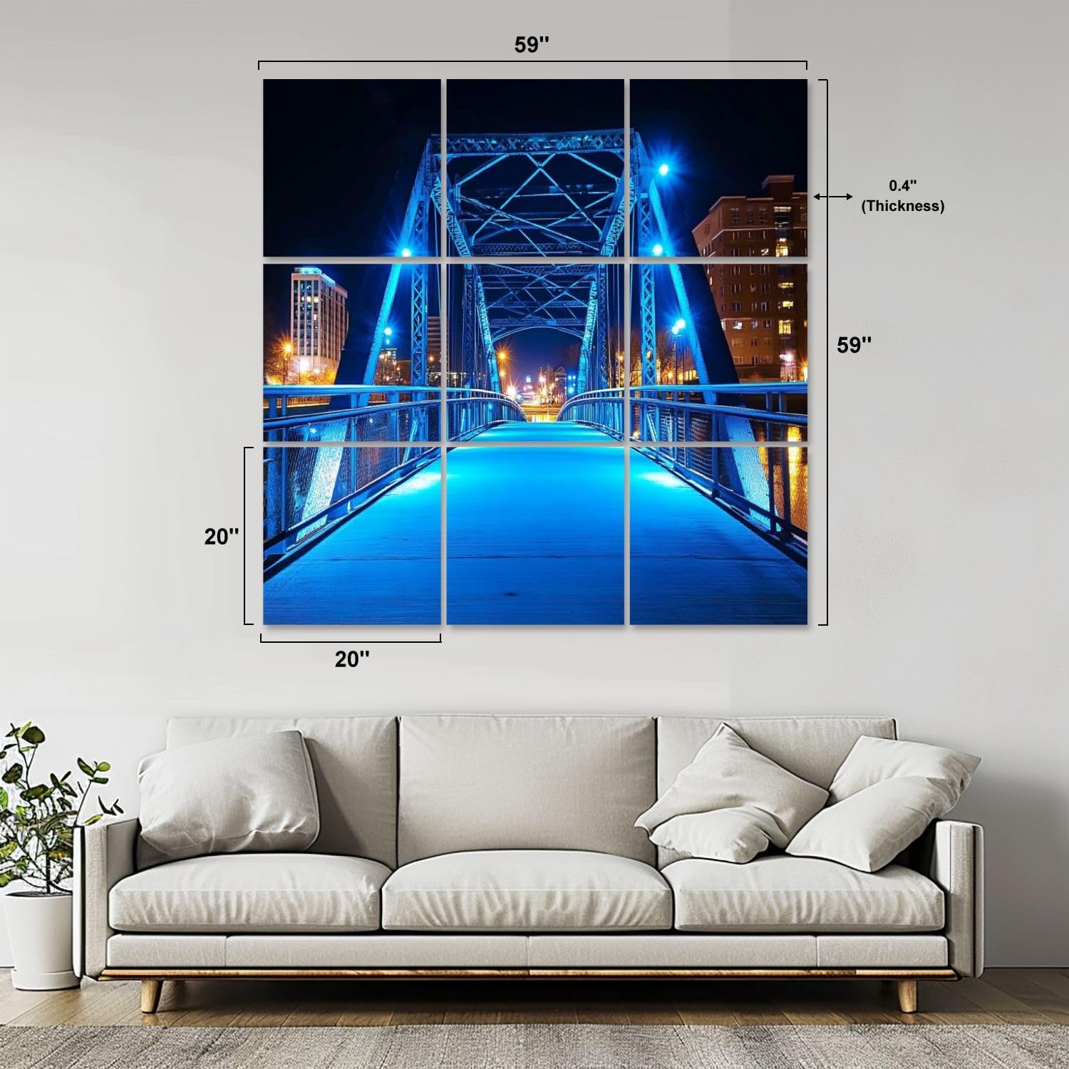 Art Acoustic Panels Self Adhesive Grand Rapids night 9 Packs Decorative Soundproof Wall Panels Large Sound Absorbing Panels for Home Office 60