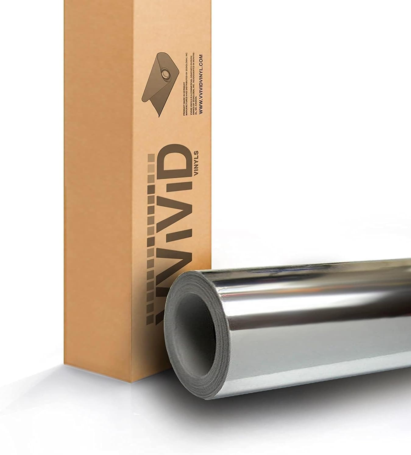 Silver Mirror Chrome Vinyl Wrap 96 Inch x 60 Inch Self Adhesive Film Decal Air Release Bubble and Air-Free 3MIL-VViViD8