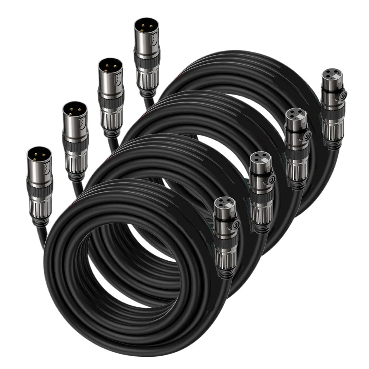 XLR Microphone Cables 3-pin XLR Male to Female Balanced Mic Patch Cord for Mixer Amplifier Record Etc(1m)