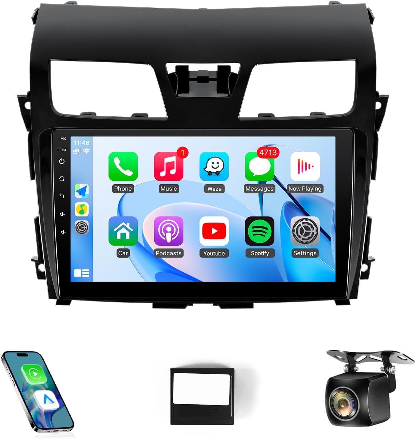 Leadfan Car Radio for Nissan Altima 2013 2014 2015 Stereo Upgrade with Wireless CarPlay Android Auto, 10.1'' IPS Touchscreen in-Dash WiFi/Bluetooth/GPS Navigation/Microphone Backup Camera 2+32G