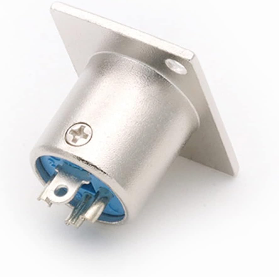 X L R Connector 3 Pin XLR Panel Mount Nickel Plated XLR Chassis Male Plug Wire Connector 10Pcs