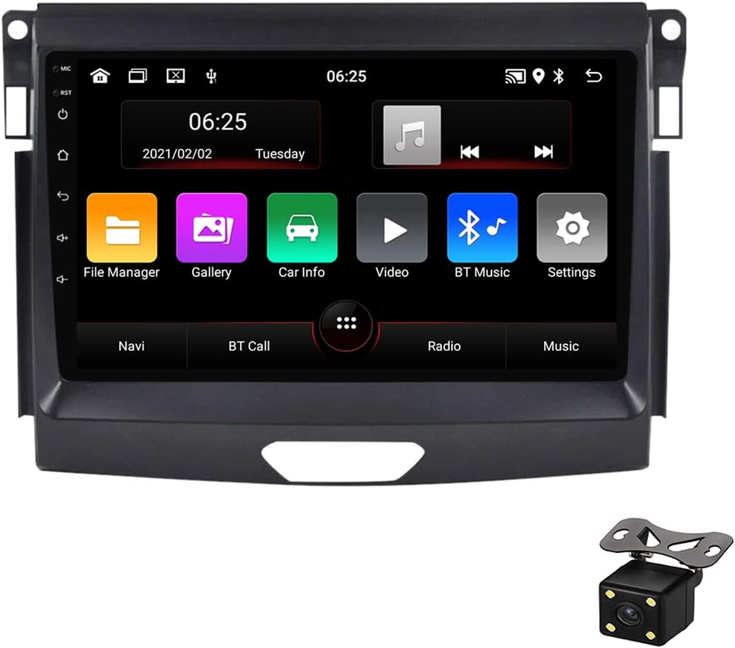 Double Din Car Stereo with Bluetooth in-Dash 9 Inch Touchscreen Car Radio for Ford Ranger 2015-2020 with Backup Camera Support Carplay/DSP/4G/5G WiFi/SWC/FM