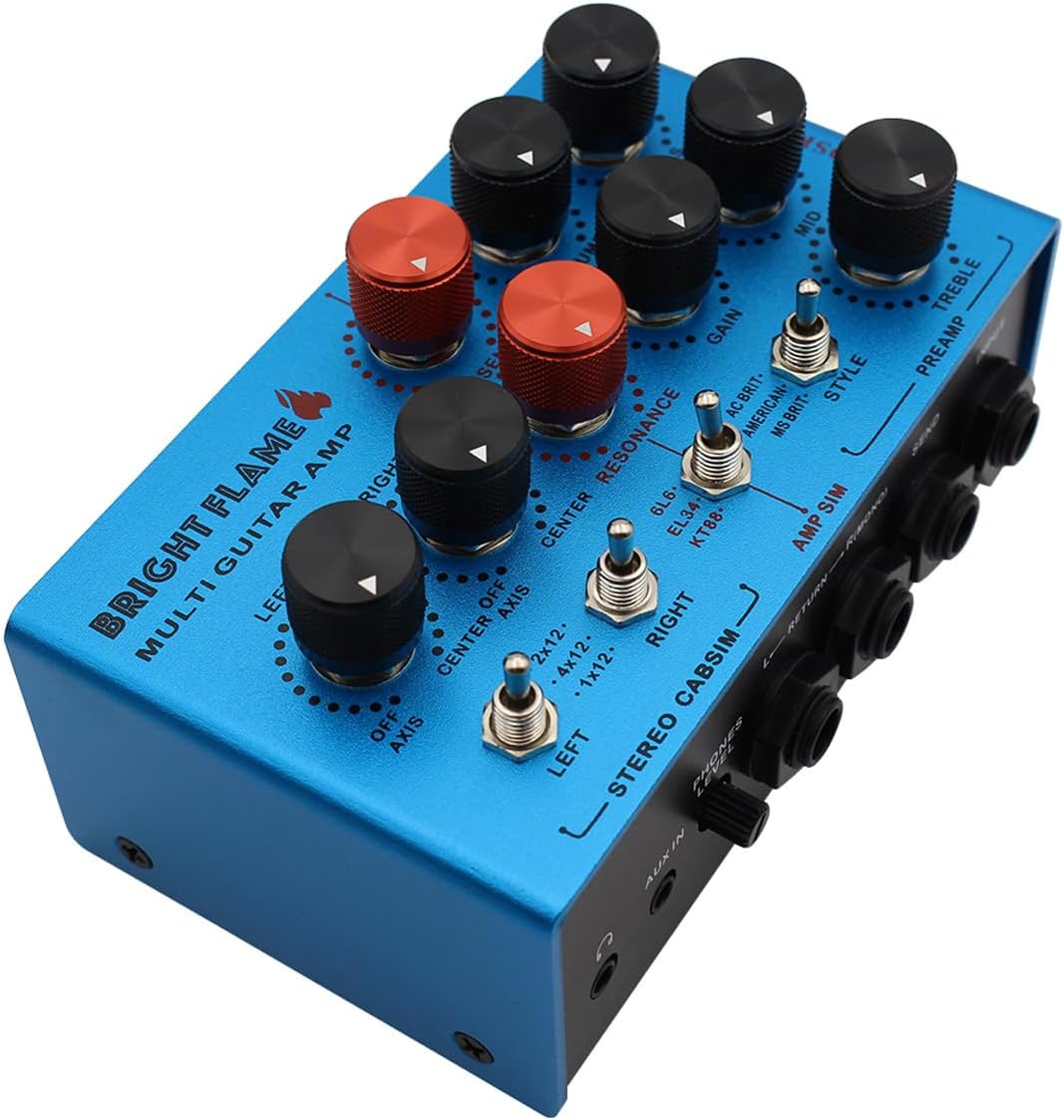 Multi Effects Guitar Pedal, Amplifier Simulation, Classic Amp Models, Blue - Versatile Audio Effects, Flexible Output Connectivity, Ideal for Guitar and Bass Players