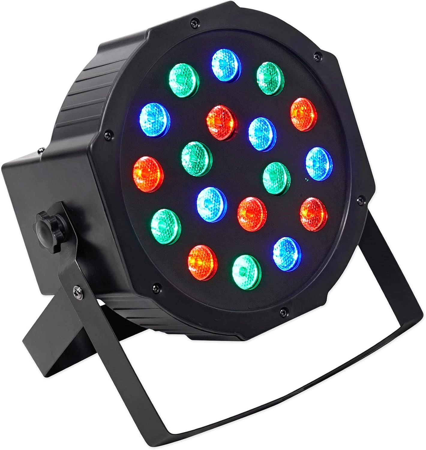 Rockville RockPAR50 24W LED RGB Par Can Wash Light with DMX, Sound-Activated Mode, Power Daisy-Chain, Dual Bracket for DJs and Club Lighting, 4-Piece