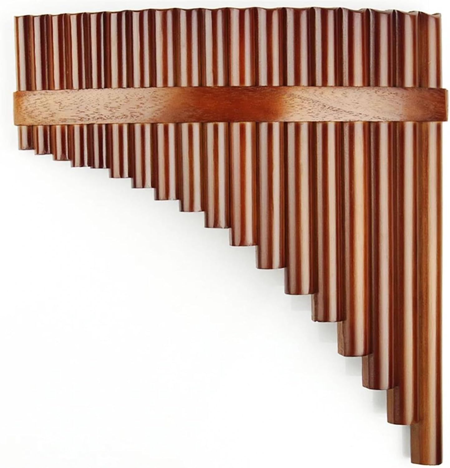 18 Pipes Brown Colour Pan Flute F Key Folk Musical Instruments Pan Woodwind Instrument Handmade Pan Pipes (Color : Left hand)