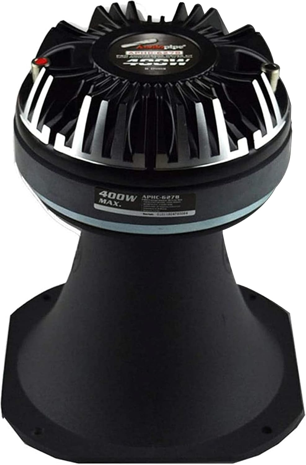 AudioPipe APHC-6278 7.5 Inch 400 Watt 8 Ohm Pro Compression Driver Tweeter Car Audio Speaker Amplifier Kit with Aluminum Horn, Black