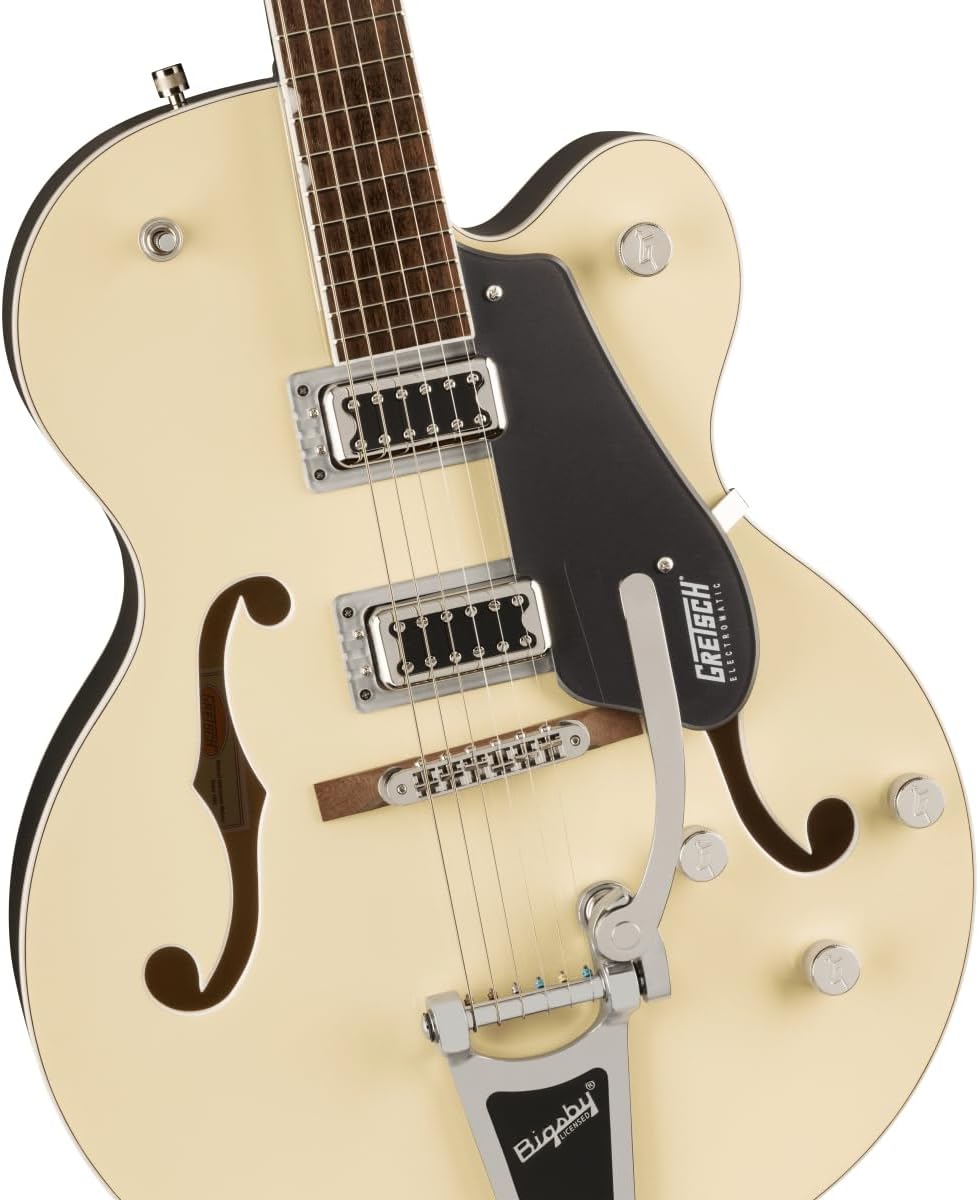 Gretsch G5420T Electromatic Classic Hollow Body Single-Cut 6-String Right-Handed Electric Guitar with Bigsby Tailpiece (Two-Tone Vintage White/London Gray)