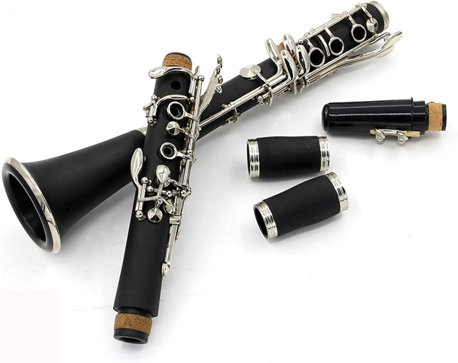 TSTS 17-Key B-Drop Clarinet Black Wind Instrument Suitable for Beginners Nickel-Plated Button Clarinet Western Saxophone Wind Instrument Clarinet for Beginner