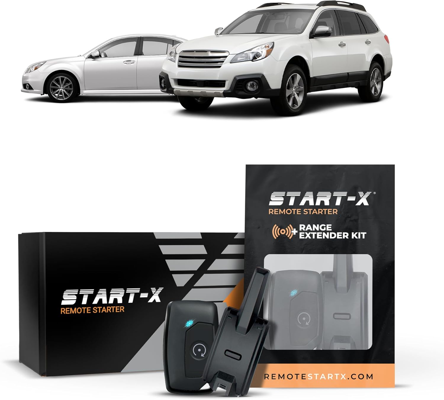 Start-X Remote Starter Kit + 3000ft 2 Way Range Extender for Subaru Legacy and Outback (2010, 2011, 2012, 2013, 2014) Vehicles with Key Ignition