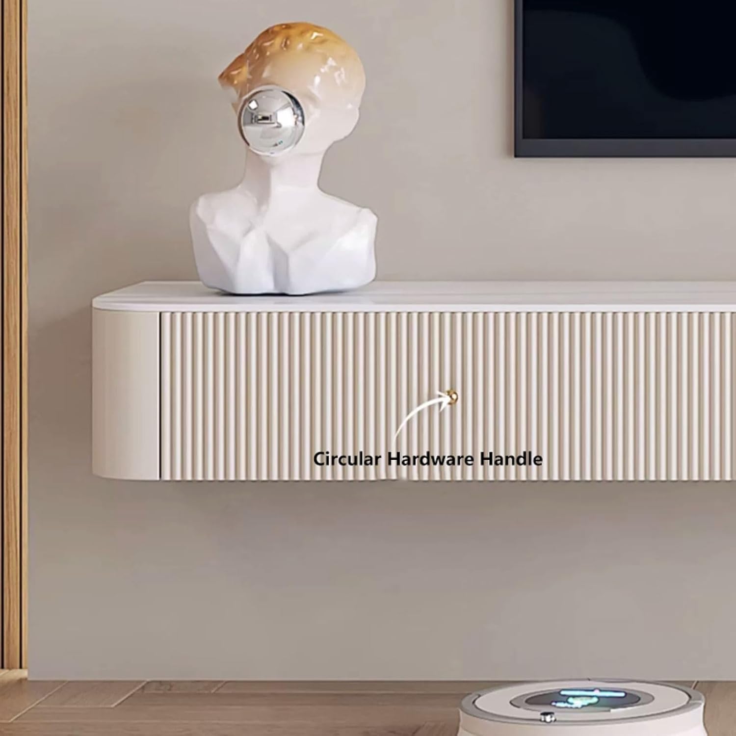 TV Stand TV Cabinet Modern Simple Floating TV Stand, Wall Mounted Hanging Entertainment Center and Cabinet Shelf, Luxury TV Console with Storage, Media Console for DVD Player, Space-Saving Under TV Sh