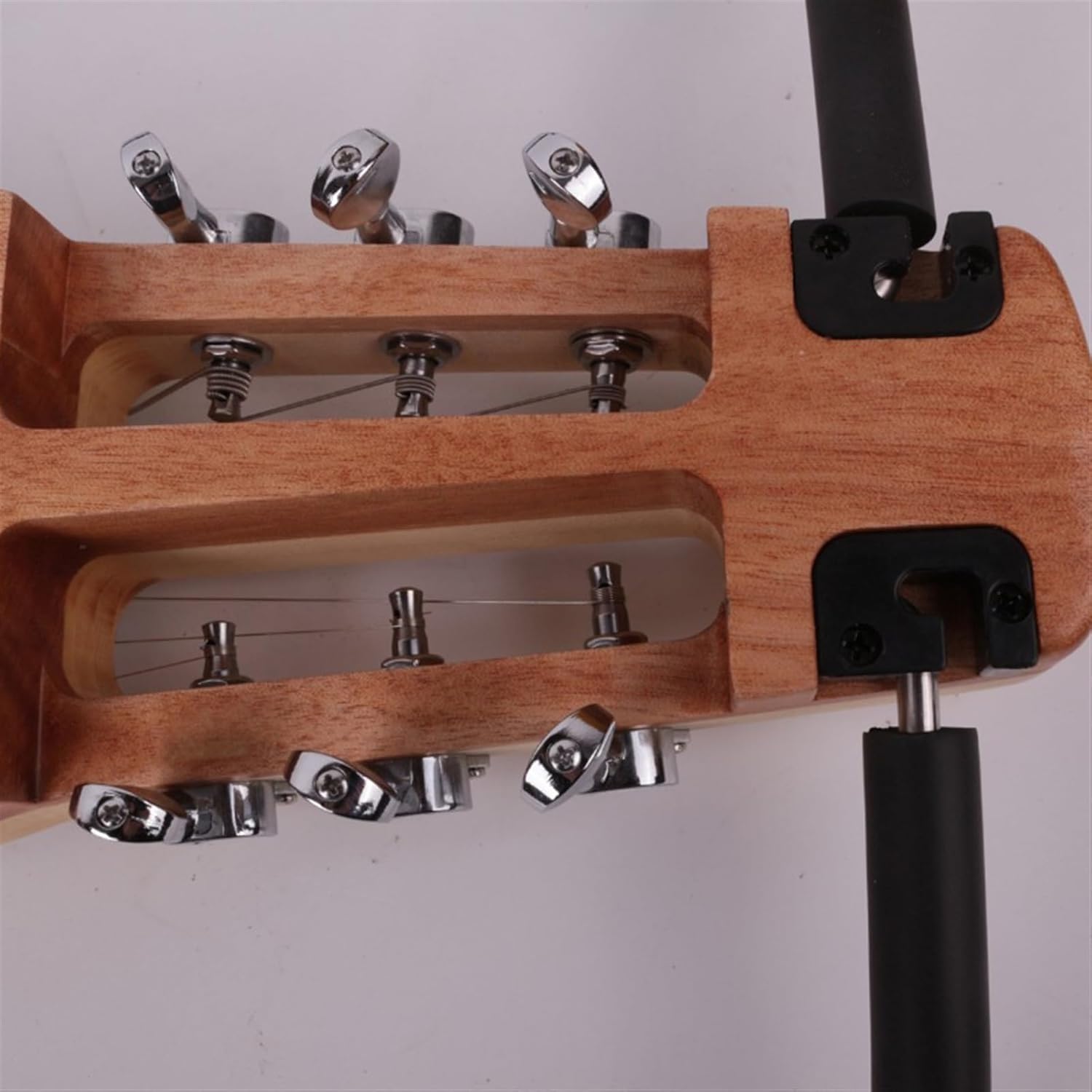 22 Frets Headless Electric Silent Travel Guitar, Rosewood Fingerboard, Built-In Effector, Portable, Foldable, Professional (Brown)