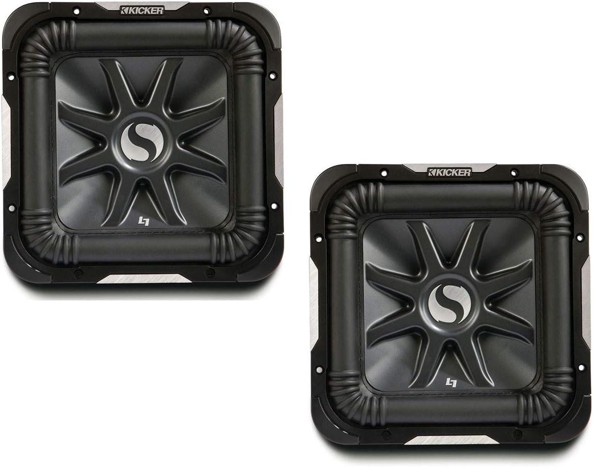 Kicker 44L7S104 Car Audio Solo-Baric 10 Square L7 Dual 4 Ohm Subwoofer