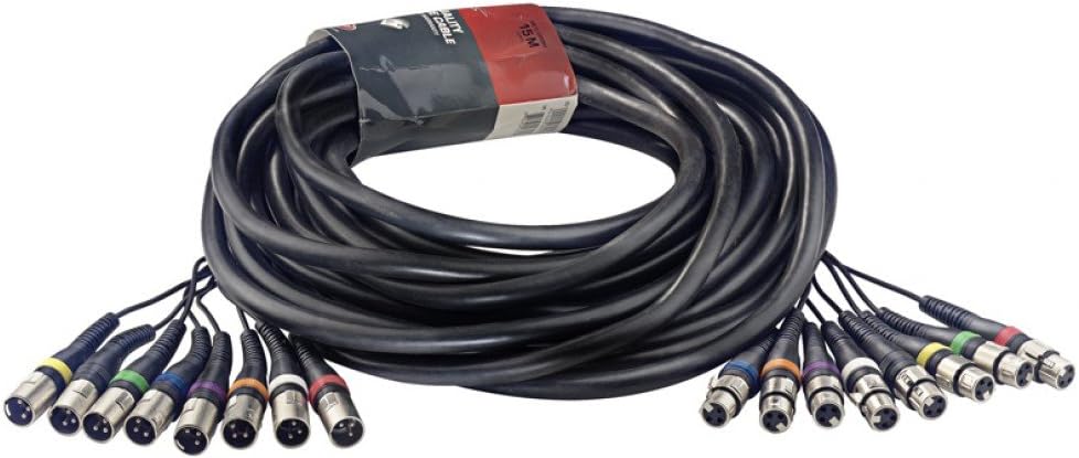 Stagg SML15/8XF8XM E Multicore Speaker Cable with 8 Female XLR and 8 Male XLR Connectors - 50ft.