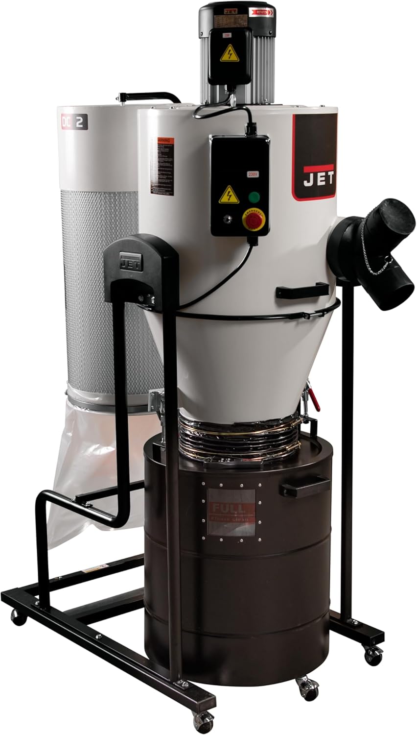 JET Cyclone Dust Collector, 2-Micron Filter, 2 HP, 230V 1Ph (Model JCDC-2)