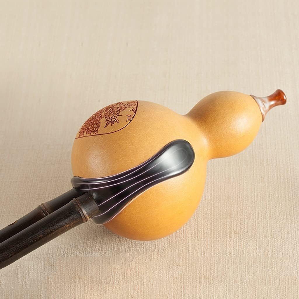 Mobkid Hulusi Musical Instrument Anti-Fall Cucurbit Musical Instrument Wind Instrument Practice for Beginners and Adults (Color : Yellow, Size : C-Key)