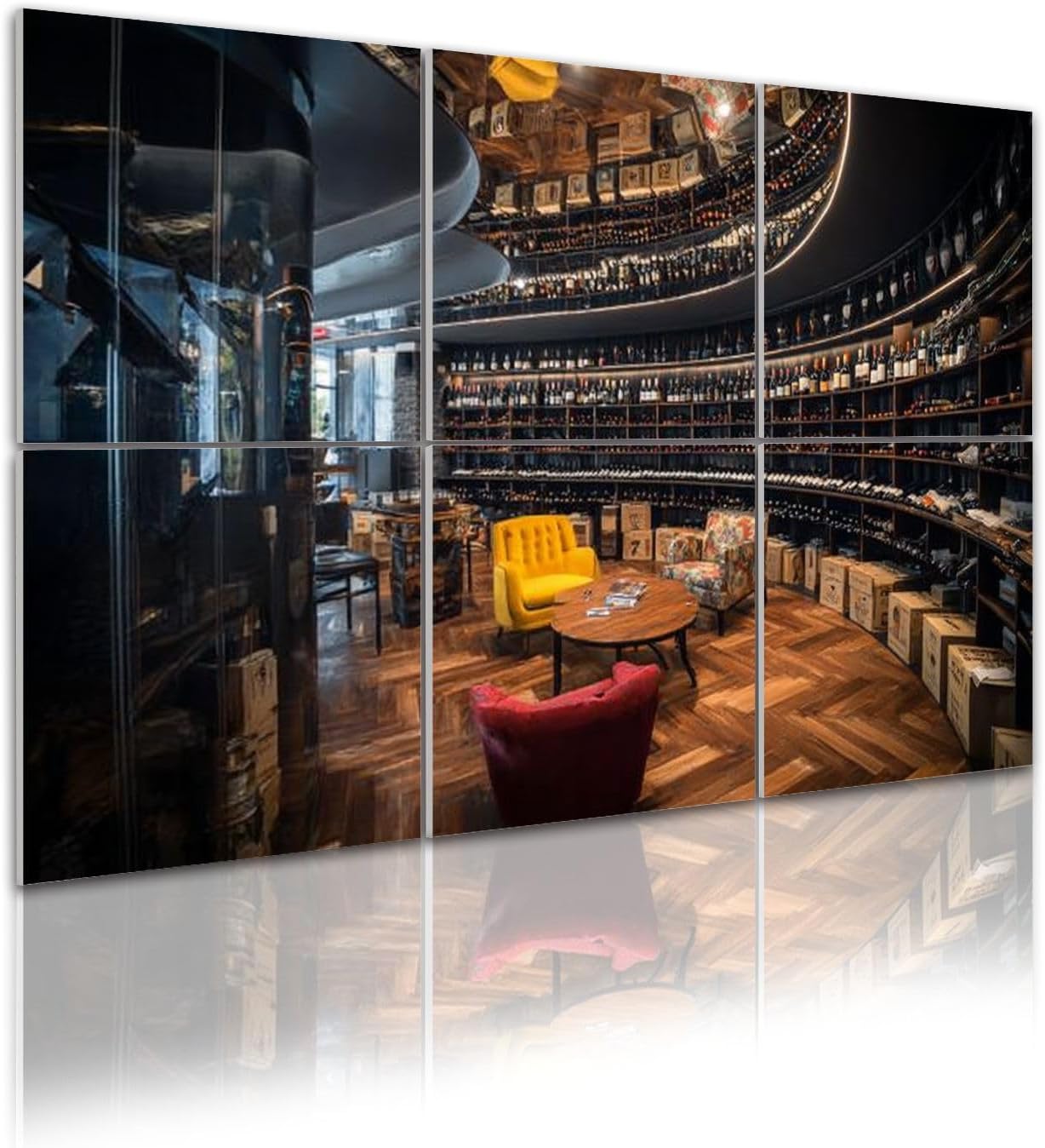 6 Pack Art Acoustic Panels Self Adhesive fancy wine bar seen day 48