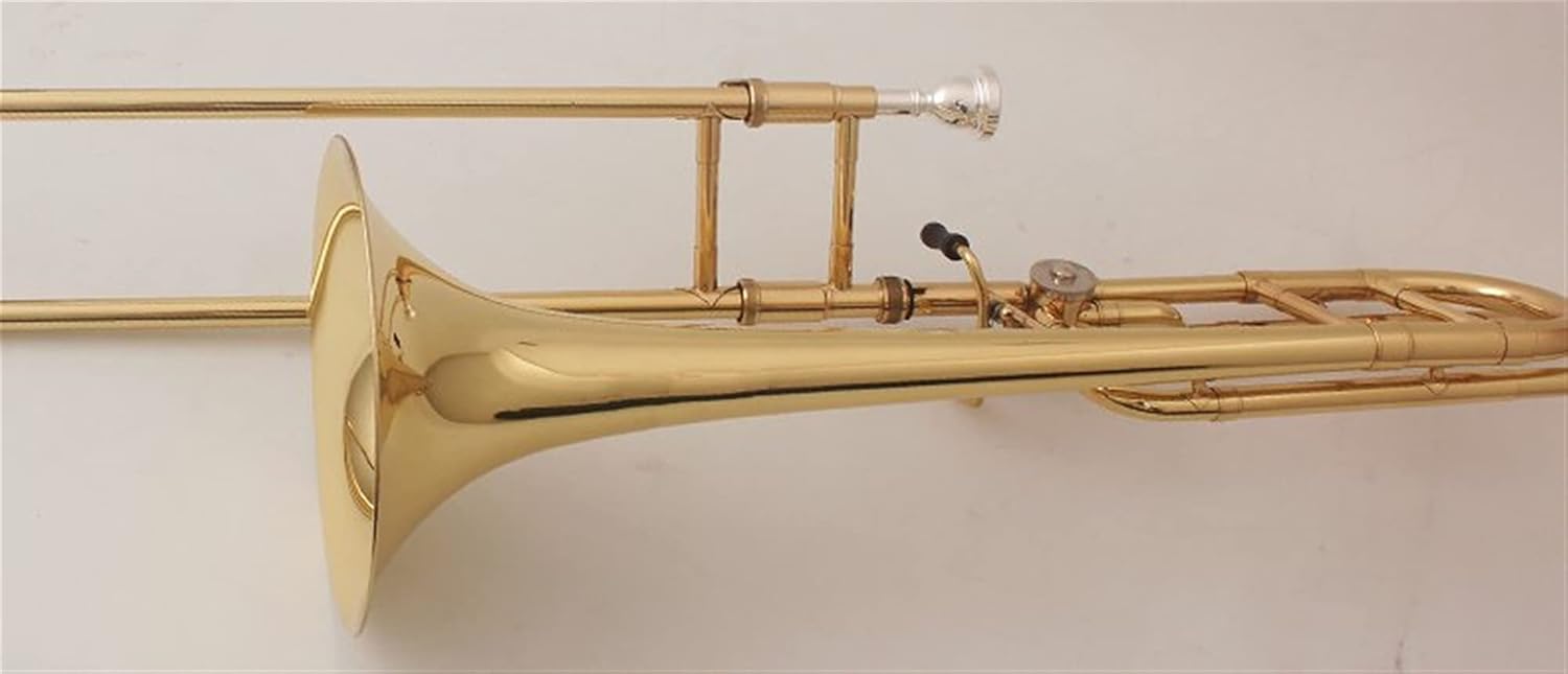 Student Trombone Professional Tenor Trombone B Flat Turn F Transposition Trombone Lacquer Gold Brass with Mouthpiece Accessorie Trombone Kit