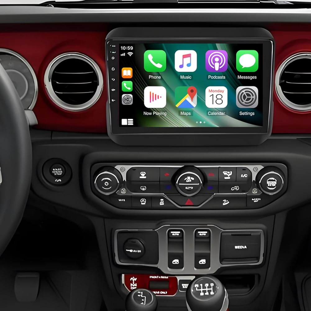 PHEZEN Android13 Car Radio Fit for Jeep Wrangler JL 2018-2019, 9 Inch Touch Screen Car Stereo Audio Support CarPlay/Android Auto Mirror Link Bluetooth WiFi GPS Navigation FM Radio 2G+32G