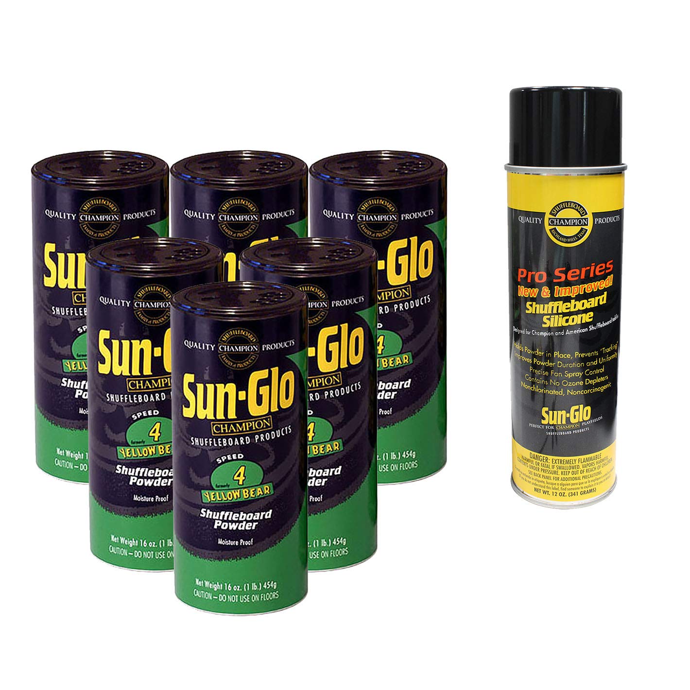 Sun-Glo 6 Cans #4 Yellow Bear Wax w/ 1 Can of Silicone Spray