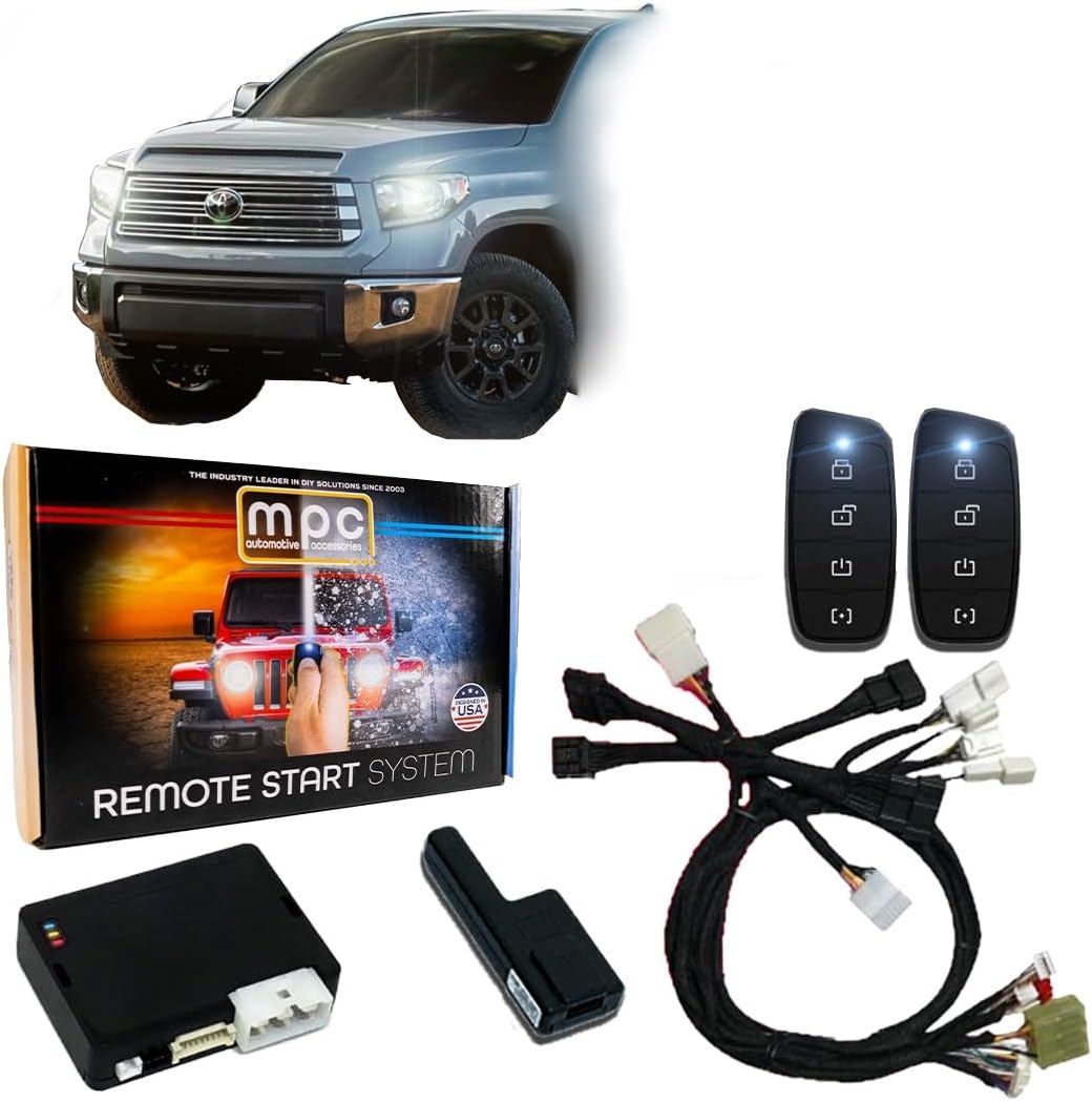 MPC Remote Starter Compatible with 2021-2023 Toyota Venza Hybrid Push to Start | Plugin T-Harness - (2) Extended Range 4-Button 2-Way Remotes - Up to 3,000 ft - Firmware Preloaded - USA Tech Support