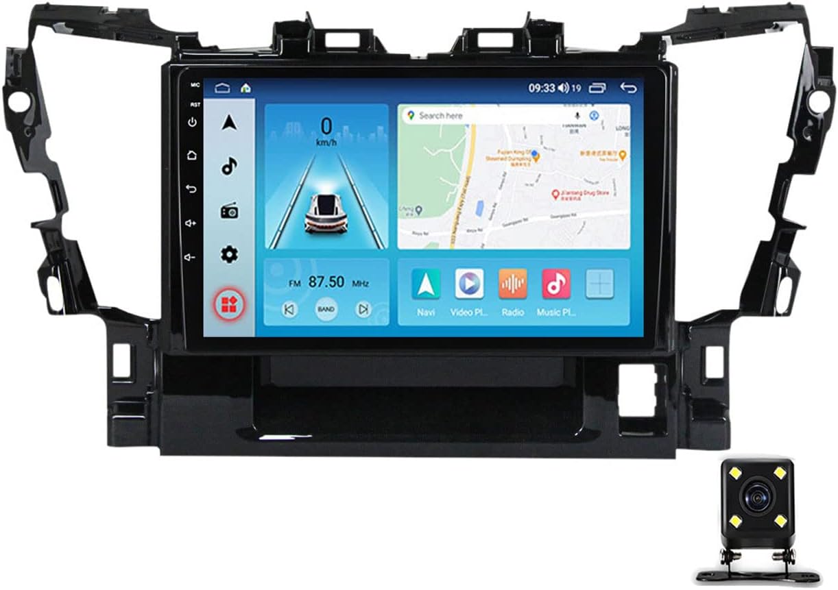 Double Din Car Stereo with Bluetooth, 9 Inch Touch Screen Car Stereo for Toyota Alphard H30 2015~2020 with Backup Camera, Mirror Link/Carplay/Android Auto, FM Car Radio Receiver
