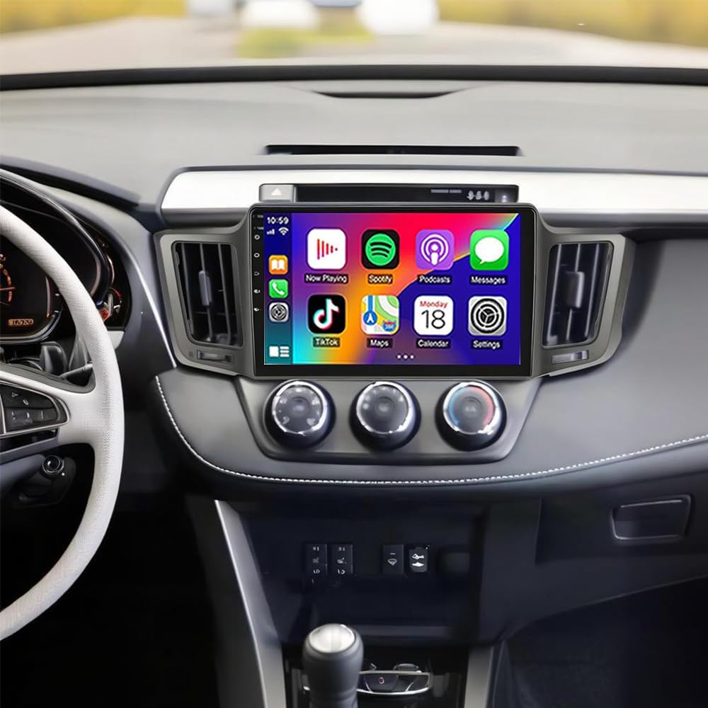 4+64GB Android 15 Car Radio for Toyota RAV4 2013-2018 with Wireless Carplay Android Auto, 9