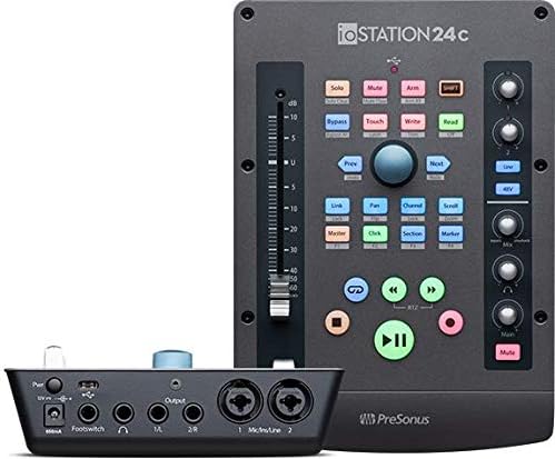 Presonus ioStation 24c: 2x2 USB-C Compatible Audio Interface with Download for Studio One Artist and Studio Magic Plug-in Suite and Production Controller with Professional Recording Headphones