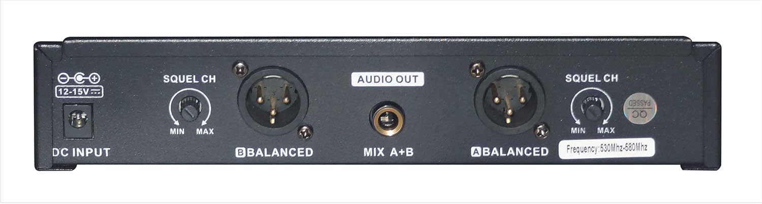 GTDaudio 2x100 Adjustable Frequency Channels UHF Wireless Microphone DJ Karaoke Mic System Long Range 400Ft, Battery 12 Hours (2 Handheld Mics)