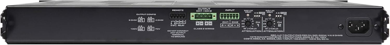 QSC MP-A20V 400W 2-channel 70V Amplifier