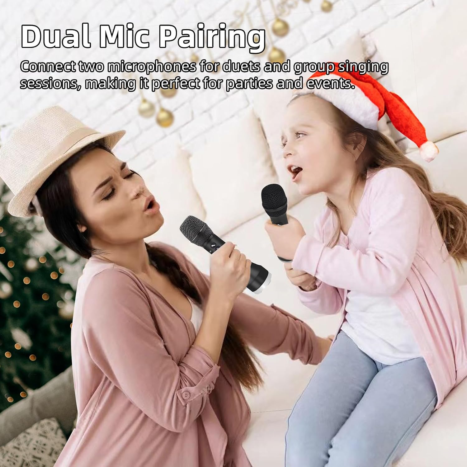 YF78 Wireless Bluetooth Microphone, 20W High Power, DSP Chip for Clear Sound, 5 Voice-Changing Modes, Dual Mic Connectivity for Duet Singing, One-Click Vocal Reduction for Karaoke, Compact Loud Design