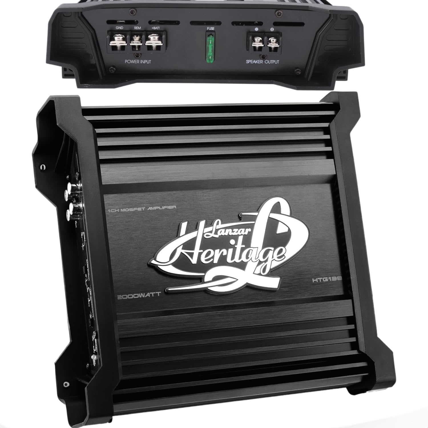 Lanzar 2000W Monoblock Car Audio Amp - 2-Ohm Stable Mosfet Amplifier, Class AB, Electronic Crossover, Bass Boost, Subsonic Circuit, Chrome RCA Inputs, Line Output, 5-Way Protection - Soft Turn On/Off