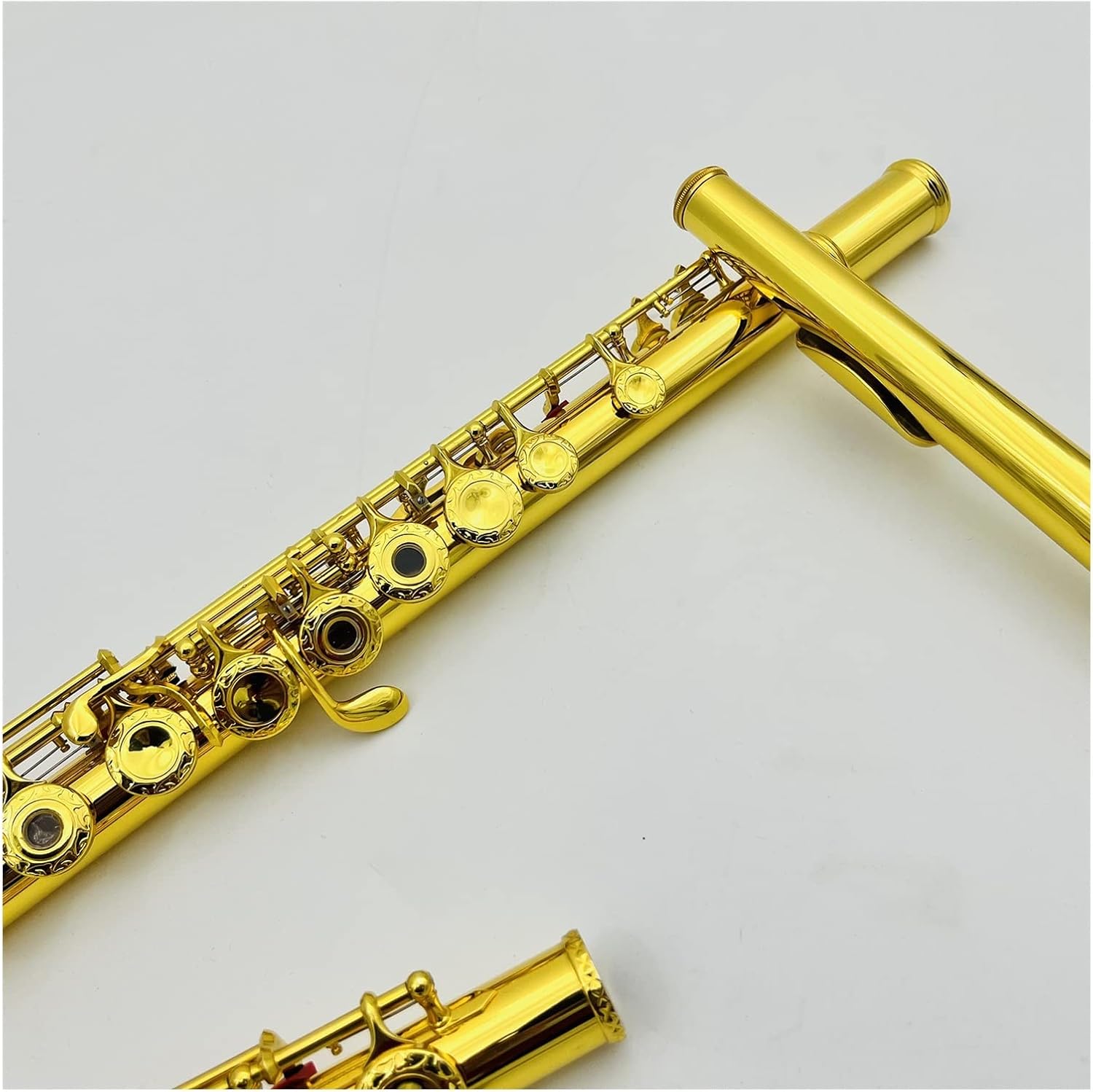 Flutes Musical Instrument C Tune 17 Holes Open Holes Keys Flute Gold Plated Engraved Keys Flute Wind Instruments with Case