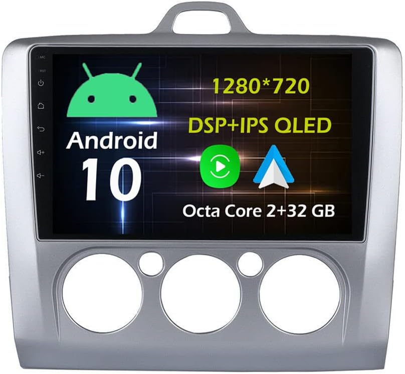 9'' Android Car Stereo Radio fits for Ford Focus 2 MK2 2004-2011 Octa Core Android 13 Touchscreen Headunit Support GPS Navigation Carplay Android Auto Bluetooth SWC AHD Backup Camera-2+32